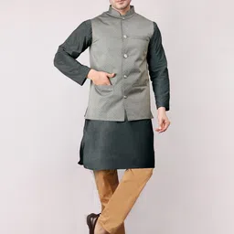 Voniry Men Ethnic Motifs Embroidered Regular Kurta with Pyjamas-picture-33