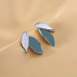 Krelin Silver-Plated Antique Leaf Shaped Studs-image-73