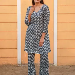 GO BOUJEE Printed Tunic With Palazzo Co-Ords-image-80