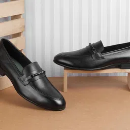 Metro Men Leather Slip On Formal Derbys Shoes-image-74