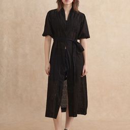 RAREISM Janslip Primary Women Self Design Embroidered Cotton Open Front Shrug-8
