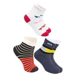 BAESD Kids Pack Of 3 Patterned  Cotton Ankle-Length Socks-6