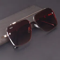 Irayz Unisex Brown Lens & Gold-Toned Square Sunglasses with-14