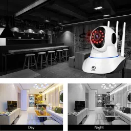 Khatu Double Antenna 3MP WiFi Indoor Camera with Color Night Vision, Two Way Audio Security Camera image 5