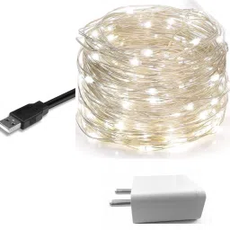 100 LEDs 10.08 m Silver, White Steady String Rice Lights-image-28