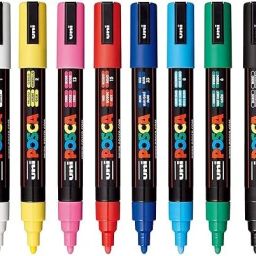 Uni Marker Paint Pen,Medium Point Tip, Set of 8 Colors, Pack of 8 Markers-image-2