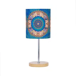 KOLOROBIA Blue & Green Egyptian Tranquility Buffet Table Lamp with Shade image 4