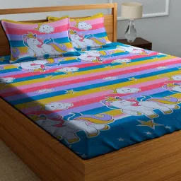180 TC Cotton Queen Printed Flat Bedsheet-14