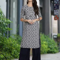 moda rapido Pack of 5 Women Printed Crepe A-line Kurta-picture-24
