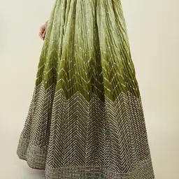 FABPIXEL Embroidered Sequinned Semi-Stitched Lehenga & Unstitched Blouse With Dupatta image 4