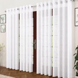 213 cm (7 ft) Polyester Transparent Door Curtain (Pack Of 4)-image-48