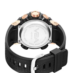 V2A Men Embellished Dial & Straps Analogue and Digital Multi Function Watch V2A-ADM8032-Black image 2