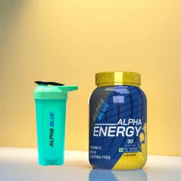 Alpha Energy Supplement Powder + Shaker |Combo | Rich Source of Vitamin C, Zinc EAA (Essential Amino Acids)-28