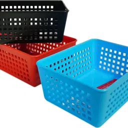 Plastic FP Bombay Plastic Small Square Storage Basket-image-44