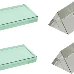 2 Pcs Glass Prism and 2 Pcs Glass Slab for Science Experiment-16