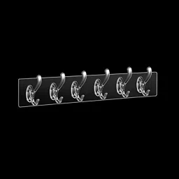 Self Adhesive 6in 1 Hook Sticker Strip for Wall Hanging Multi-Purpose Item Clear, Transparent Towel Holder-image-62