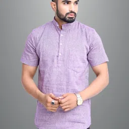 Men Solid Cotton Blend Straight Kurta-picture-5
