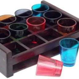 Hand Crafted High Graded Wooden Shot Glass Servers With Glass Pack of 12 Wooden Glass Holder-image-8