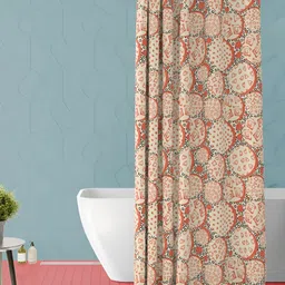 ArtzFolio Brown & Beige Printed WaterproofShower Curtain-image-83