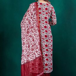 Anouk Women Floral Printed Regular Sequinned Kurti with Trousers & With Dupatta image 5