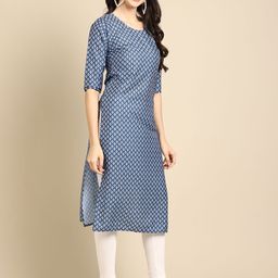 Anouk Rustic Selection Of 3 Geometric Printed Round Neck Straight Kurtas image 3