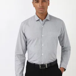 Peter England Men Spread Collar Striped Polycotton Formal Shirt-picture-22
