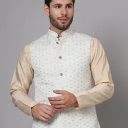 Vandnam Fabrics Slim Fit Mandarin Collar Nehru Jacket-52
