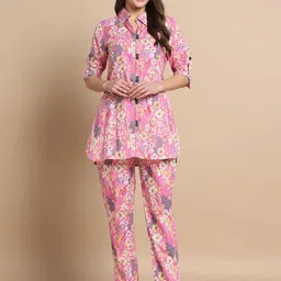 Gujari Printed Pure Cotton Top With Trousers Co-Ords-image-4