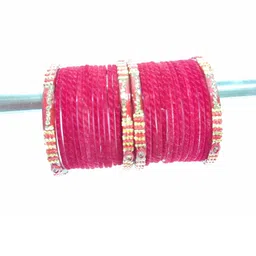 SAVORADE Set Of 28 Pink Glass Bangle-picture-42