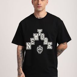 R&B Typography Printed Cotton Oversized T-shirt-picture-23