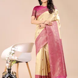DIVASTRI Woven Design Zari Silk Blend Banarasi Saree-picture-8