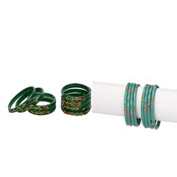 SOMIL Set Of 2 Green and blue Alloy Bangles-picture-5
