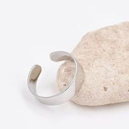 Adhvik Open-Cuff Plain Thin Funky Thumb Toe Knuckle Adjustable Finger Band Ring-image-0