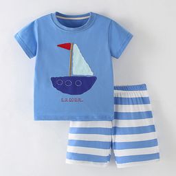Xsole Boys Embroidered Short Sleeves T-shirt With Shorts-image-85