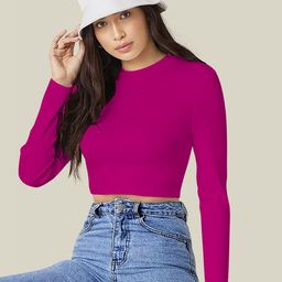 Dream Beauty Fashion Round Neck Fitted Crop Top-picture-27