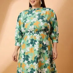 all about you Floral Print A-Line Dress-image-34
