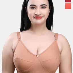 SKDREAMS Pack Of 3 Full Coverage Seamed Everyday Bra-image-12