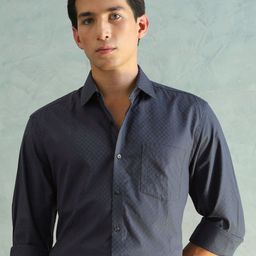 Arrow Slim Fit Geometric Printed Long Sleeves Pure Cotton Formal Shirt-image-91
