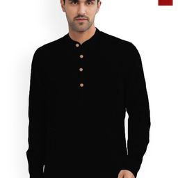univibe Selection Of 2 Mandarin Collar Pure Cotton Straight Kurtas-picture-13