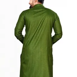 Krudha Men Solid Straight Kurta (Green)-image-85