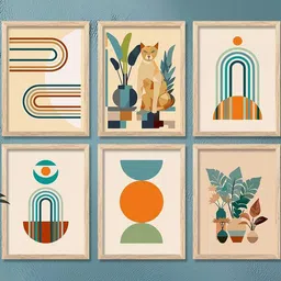 WALLLANE White 1 Piece Wood Abstract Wall Paintings-image-93
