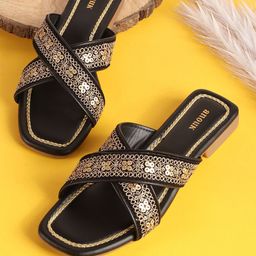 Anouk Women Woven Design Open Toe Flats-30