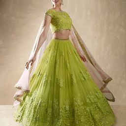 Renee Label Embroidered Sequinned Ready to Wear Lehenga & Blouse With Dupatta-image-19