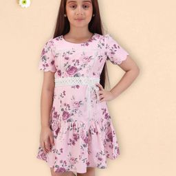 CUTECUMBER Floral Print Applique Fit & Flare Dress-picture-14