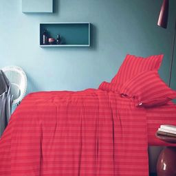 tundwal's Red Striped Printed Microfiber 210 TC Queen Bedsheet Sets - 2.23 m x 1.45 m-image-7
