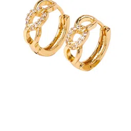 SALTY Sunehri Artificial Stones Studded Circular Studs image 5