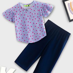 Tiara Girls Printed Top with Palazzos-image-46