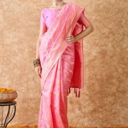 MANVAA Woven Design Zari Silk Blend Banarasi Saree-image-50