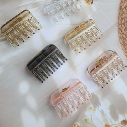 DIVASTRI Women Set of 6 Transparent Glossy Finish Hair Claw Clips-picture-15