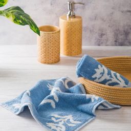 Fabindia Blue 2 Pieces Cotton Woven Face Towel-37